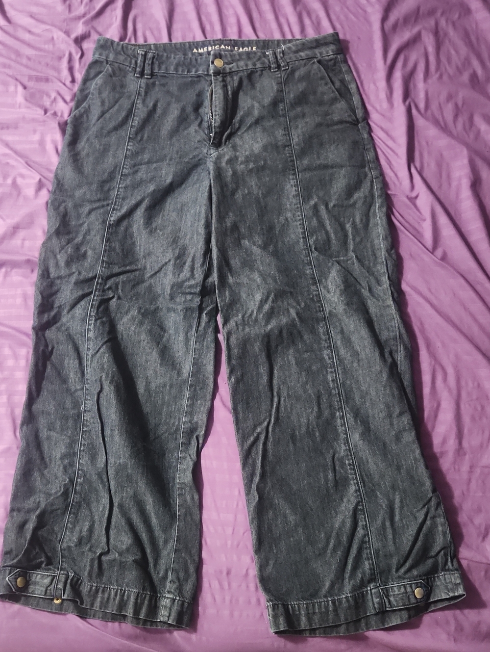 American Eagle Outfitters Dark Wash Wide Leg Trouser Jeans